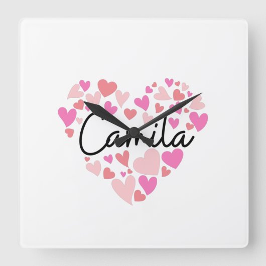 Horloge Carrée J'aime Camila (Recto)