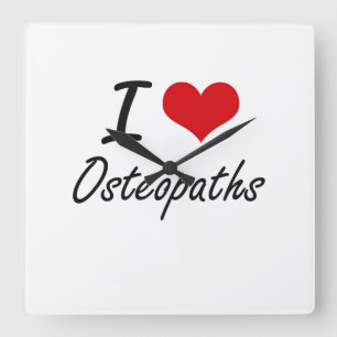 Horloge Carrée J'aime des ostéopathes