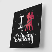 Horloge Carrée J'aime la danse d'oscillation (Angle)