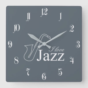 Horloge Carrée J'aime le jazz