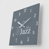 Horloge Carrée J'aime le jazz (Angle)