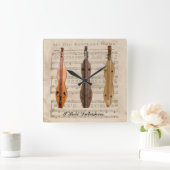 HORLOGE CARRÉE J'AIME LES DULCIMERS (Maison)
