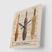HORLOGE CARRÉE J'AIME LES DULCIMERS (Angle)