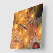 Horloge Carrée J'aime maman, Noël d'or, (Angle)