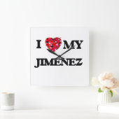 Horloge Carrée J'aime MON Jimenez (Maison)