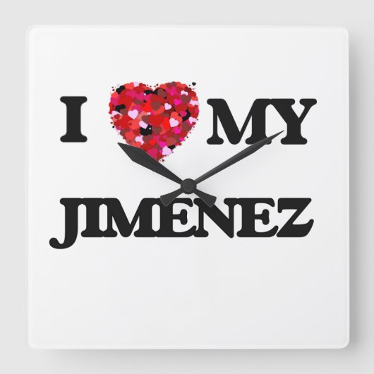 Horloge Carrée J'aime MON Jimenez (Recto)