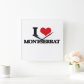 Horloge Carrée J'aime Montserrat (Maison)