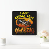 Horloge Carrée j'aime vraiment le classique  (Maison)