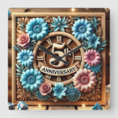 Horloge Carrée jalon 5e anniversaire du Mariage (Recto)