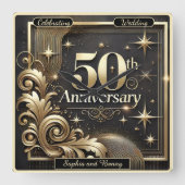 Horloge Carrée Jalon doré : Hommage au 50e anniversaire (Recto)