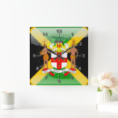 Horloge Carrée Jamaican glossy flag (Maison)