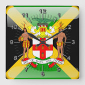 Horloge Carrée Jamaican glossy flag (Recto)
