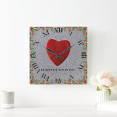 Horloge Carrée Jamais avec toi (Maison)