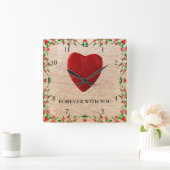 Horloge Carrée Jamais avec toi (Maison)