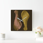 Horloge Carrée Jambes de poulet frites (Maison)