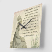 Horloge Carrée Jane Austen Amateurs de livres (Angle)