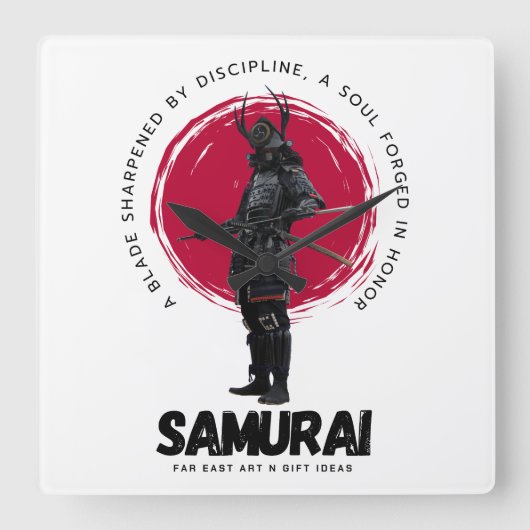 Horloge Carrée Japanese Samarai Wall Clock (Recto)