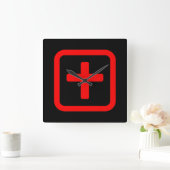 Horloge Carrée Japonais Numéro dix 十 Ju (Maison)