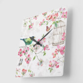 Horloge Carrée Jardin de Dogwood (Angle)