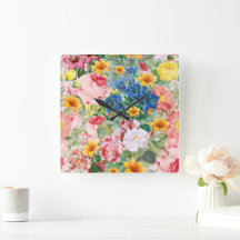 Jardin de fleurs colorées - Coussin floral bohème