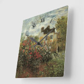 Horloge Carrée Jardin de Monet à Argenteuil par Claude Monet (Angle)