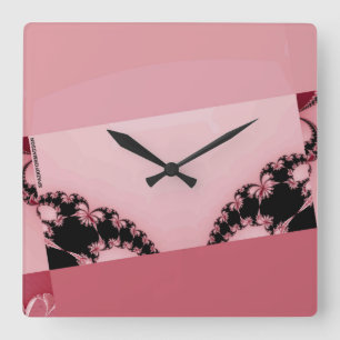 Horloge Carrée Jardin fractal crémeux