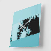 Horloge Carrée Jardin fractal lagune (Angle)