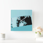 Horloge Carrée Jardin fractal lagune (Maison)