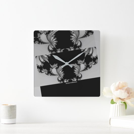 Horloge Carrée Jardin fragile gris (Maison)