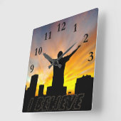 Horloge Carrée Je crois #2_ (Angle)