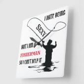 HORLOGE CARRÉE JE DÉTESTE ÊTRE SEXY (Angle)