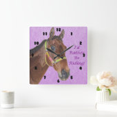 Horloge Carrée Je Préférerais Me Rendre À cheval ! Cheval (Maison)