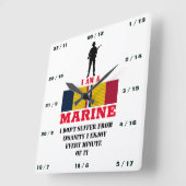 HORLOGE CARRÉE JE SUIS A-MARINE (Angle)