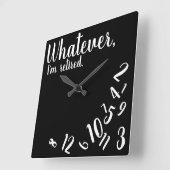 Horloge Carrée Je suis Retraité Drôle Retraite Simple Noir (Angle)