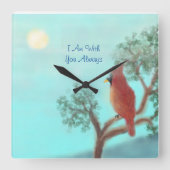 Horloge Carrée "Je Suis Toujours Avec Vous" (Recto)