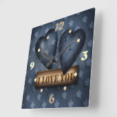 Horloge Carrée Je t'aime (Angle)