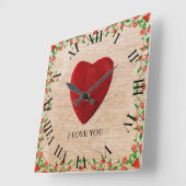 Horloge Carrée Je t'aime (Angle)