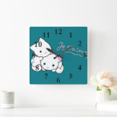 Horloge Carrée Je t'aime (Maison)