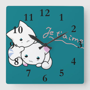 Horloge Carrée Je t'aime