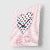 Horloge Carrée Je T'Aime (Angle)