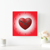 Horloge Carrée je t'aime cher (Maison)