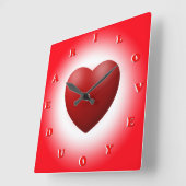 Horloge Carrée je t'aime cher (Angle)