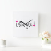 HORLOGE CARRÉE **JE T'AIME** FERMER (Maison)