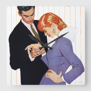 Horloge Carrée Je t'aime, maman Girl 2