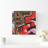 Horloge Carrée Je t'aime non plus (Maison)