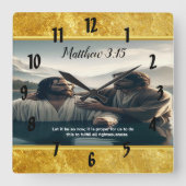 Horloge Carrée Jean Baptiste Jésus-Christ avec foi (Recto)