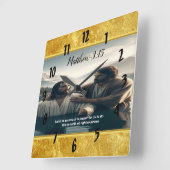 Horloge Carrée Jean Baptiste Jésus-Christ avec foi (Angle)