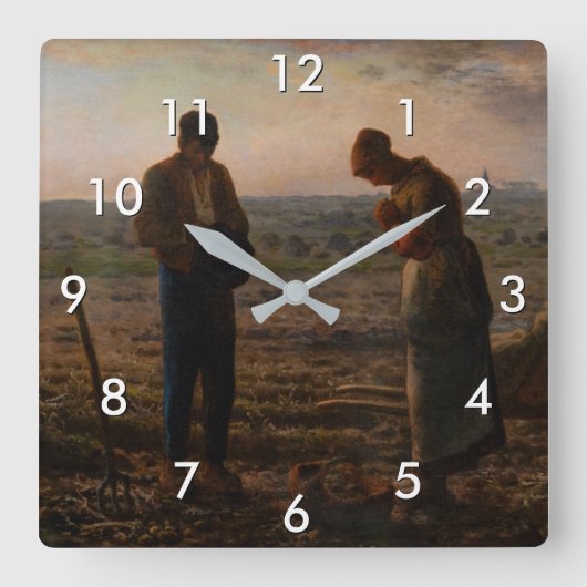 Horloge Carrée Jean-François Millet - L'Angelus (Recto)