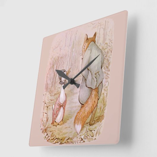 Horloge Carrée Jemima Puddle Duck (Angle)