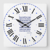 Horloge Carrée Jérémie 31:13 KJV Bible Verse Numéros romains (Recto)